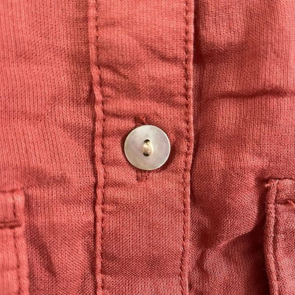 H&M Shirt Womens 2 Mauve Pink Button Down Lightweight‎ Top Cotton Semi Sheer - Picture 4 of 12